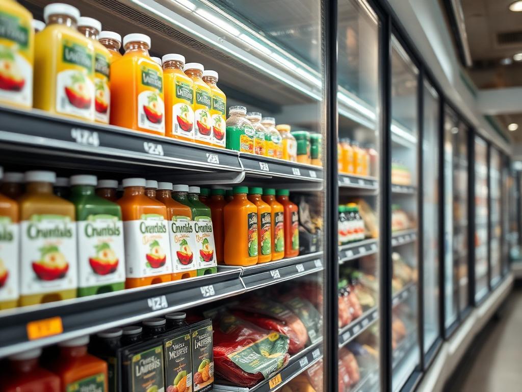 Refrigerated shelf with long-lasting food products